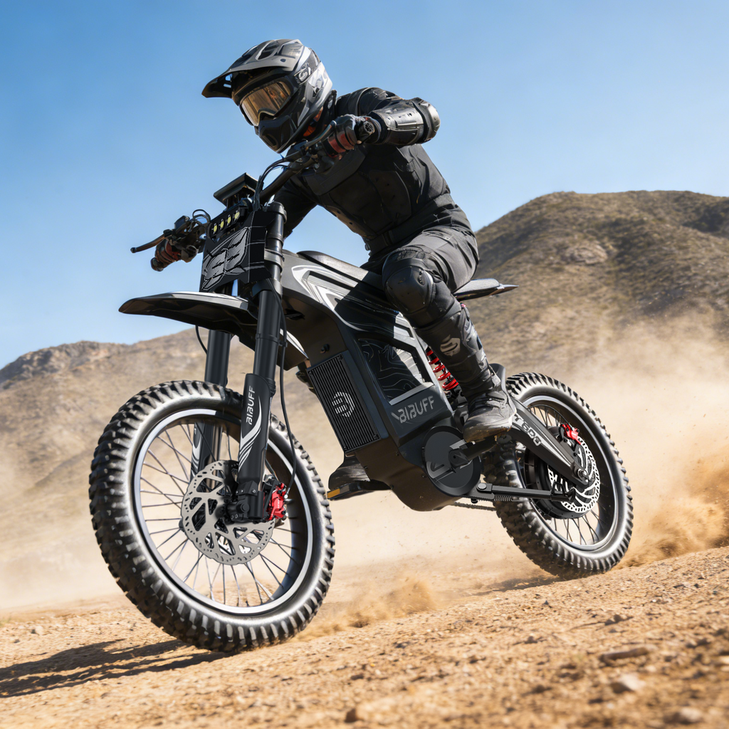 BIBUFF GT600 Electric Dirt Bike, 7500W Peak Power, 400N.m, 72V 30Ah Removable Battery, 19 Inch e-Moto