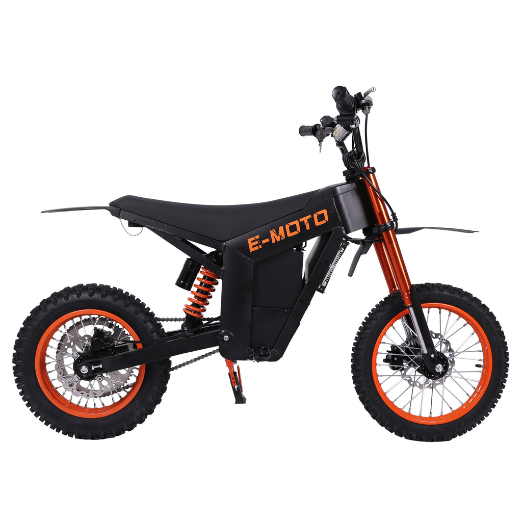 E-MOTO 14" Offroad Escooter & Emotocycyle, 7500W(Peak) 3000W (Rated) Motor, 50NM, 48V 30AH Battery