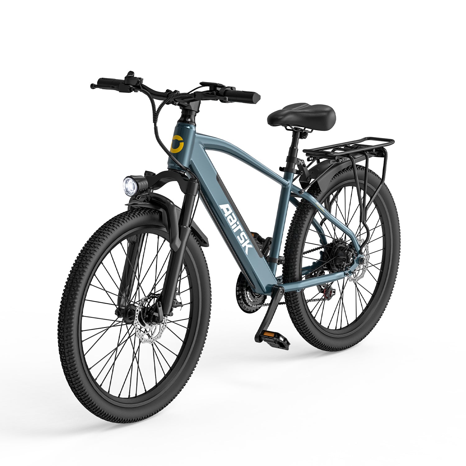Aairsk S800 26" Electric Bike, 430W(Peak) Motor, 36V 13Ah Removable Battery, Shimano 7-Speed, LCD Display with Card Access, Rear Rack, Corlor Blue Access, Rear Rack, Corlor Blue