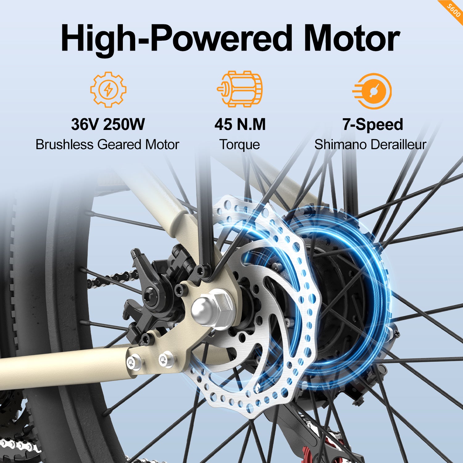 Aairsk S600 Step-Thru 26" Electric City Bike for Adults, 430W(Peak) Motor, 36V 13Ah Battery, Shimano 7-Speed, LCD Display with Card Access, Rear Rack and seat, Corlor Khaki