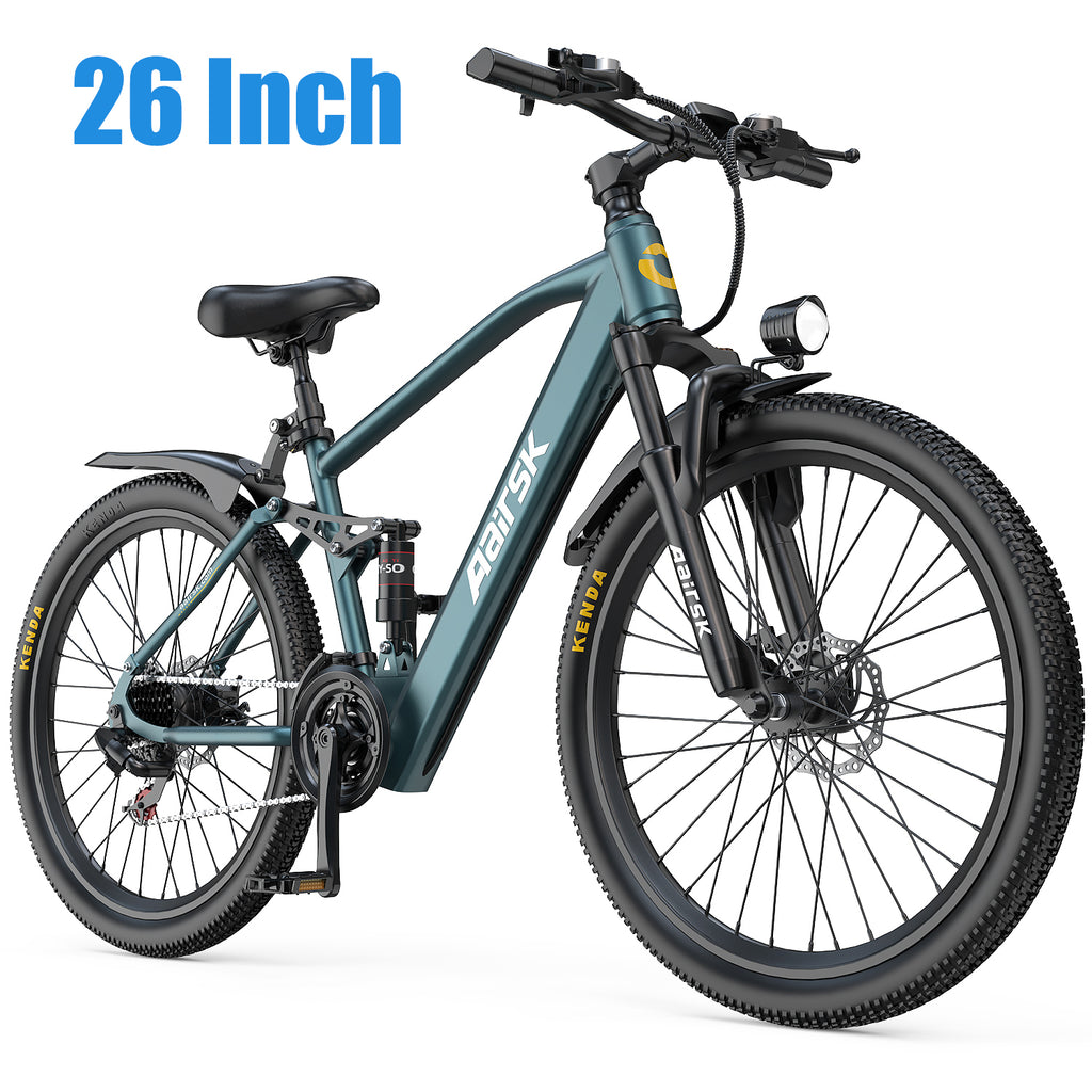 Aairsk GT900 26 inch Electric Bike, 430W(Peak) Motor, 36V 13AH Battery, Dual Suspension, Ideal for City and Trail Rides