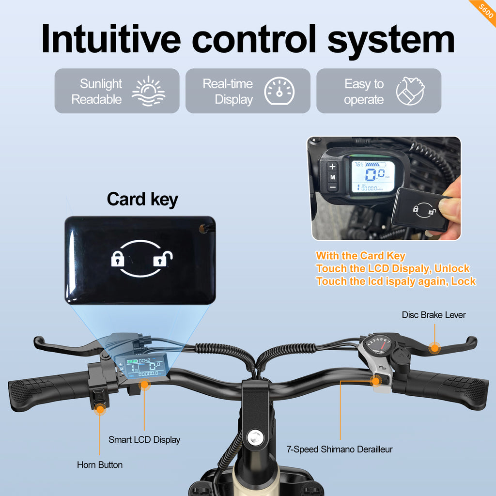 Aairsk S600 Step-Thru 26" Electric City Bike for Adults, 430W(Peak) Motor, 36V 13Ah Battery, Shimano 7-Speed, LCD Display with Card Access, Rear Rack and seat, Color Khaki