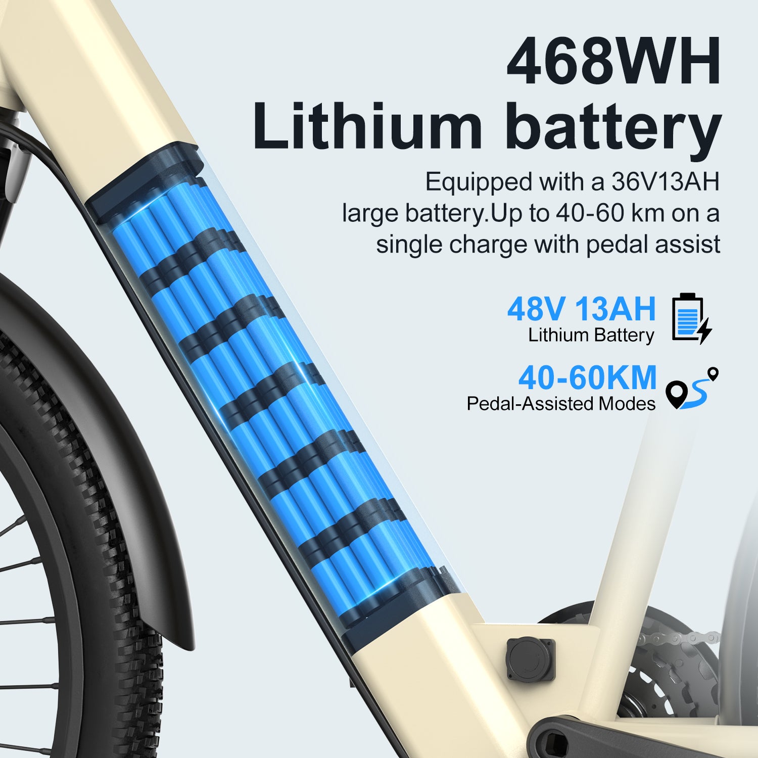 Aairsk SU7 Step-Thru 24" Electric City Bike for Adults, 430W(Peak) Motor, 36V 13Ah Battery, Shimano 7-Speed, LCD Display with Card Access, Rear Rack, Corlor Khaki