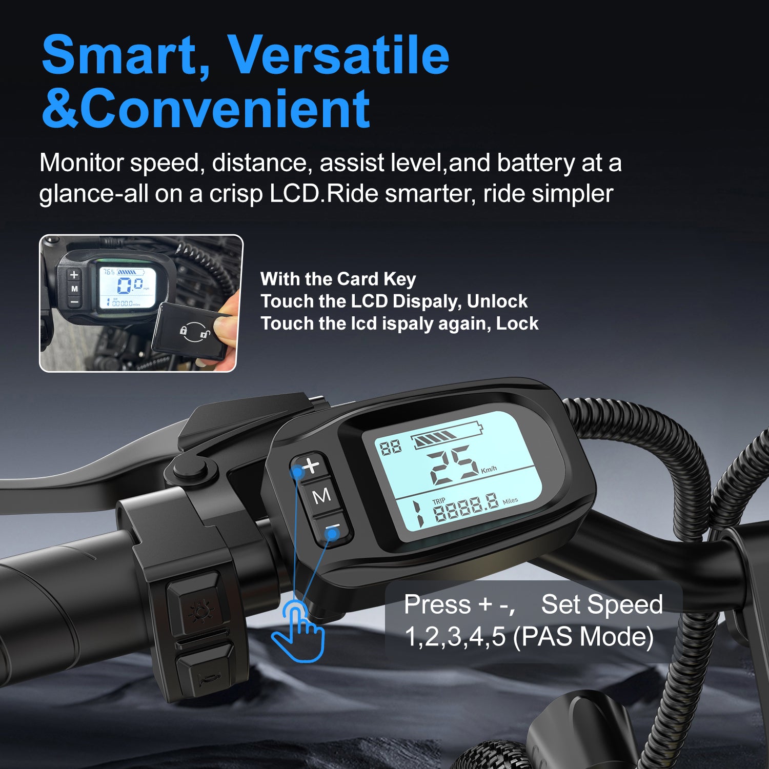 Aairsk SU7 Step-Thru 24" Electric City Bike for Adults, 430W(Peak) Motor, 36V 13Ah Battery, Shimano 7-Speed, LCD Display with Card Access, Rear Rack, Corlor Khaki