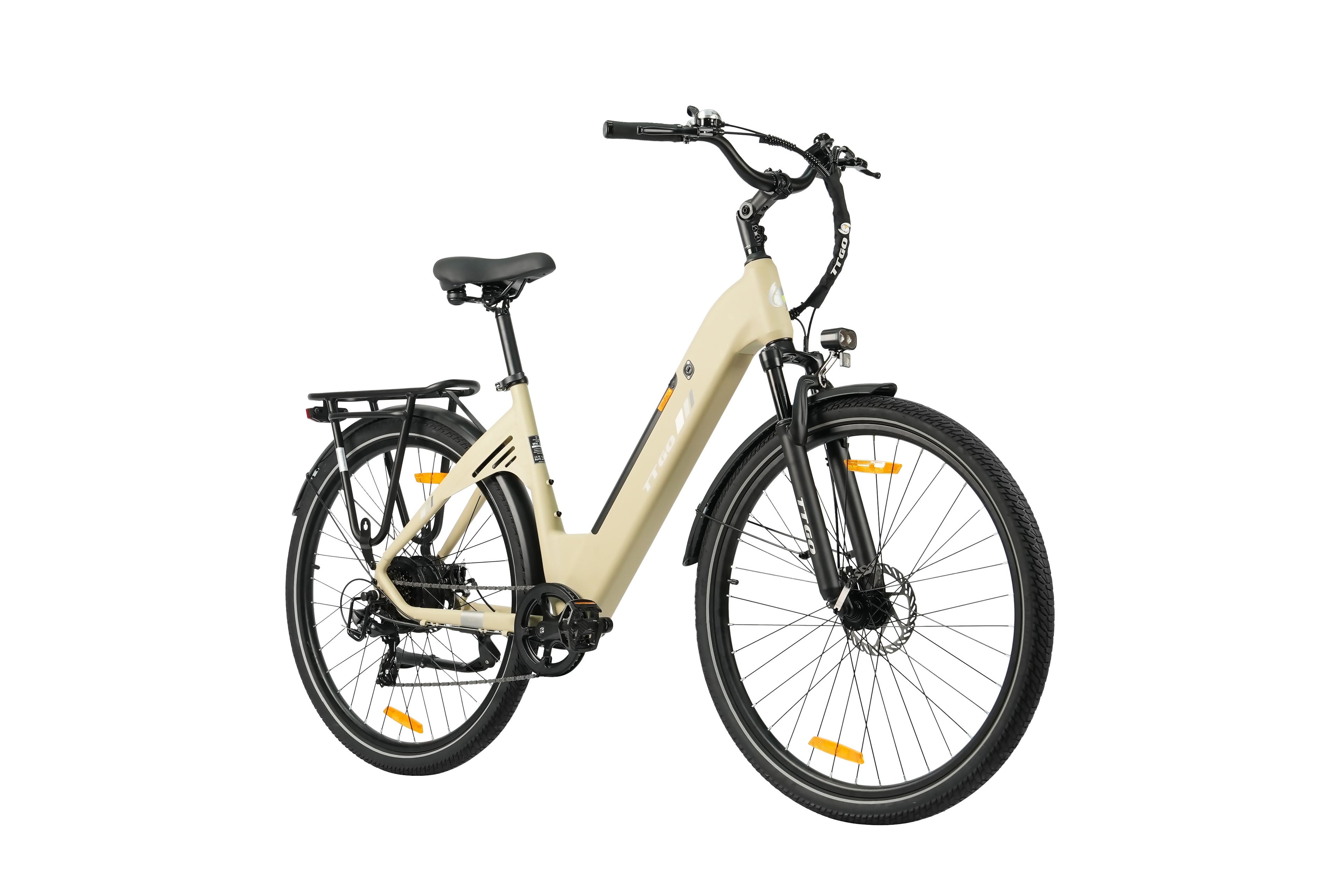 TTGO C3SE 28" Step-Thru Electric Bike, 430W(Peak) 250W (Rated) Motor, Speed Sensor, 36V 18Ah Removable Battery, Shimano 7-Speed