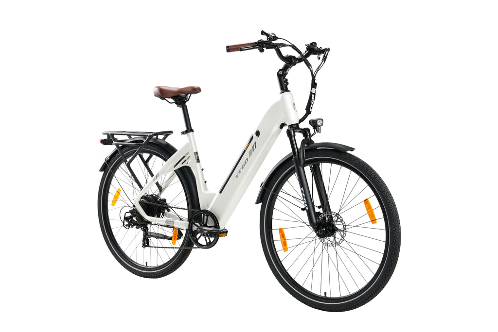 TTGO C3Pro 28" Step-Thru Electric Bike, 500W(Peak) 250W (Rated) BAFANG Motor, Torque Sensor, 36V 20Ah Removable Battery, Shimano 7-Speed