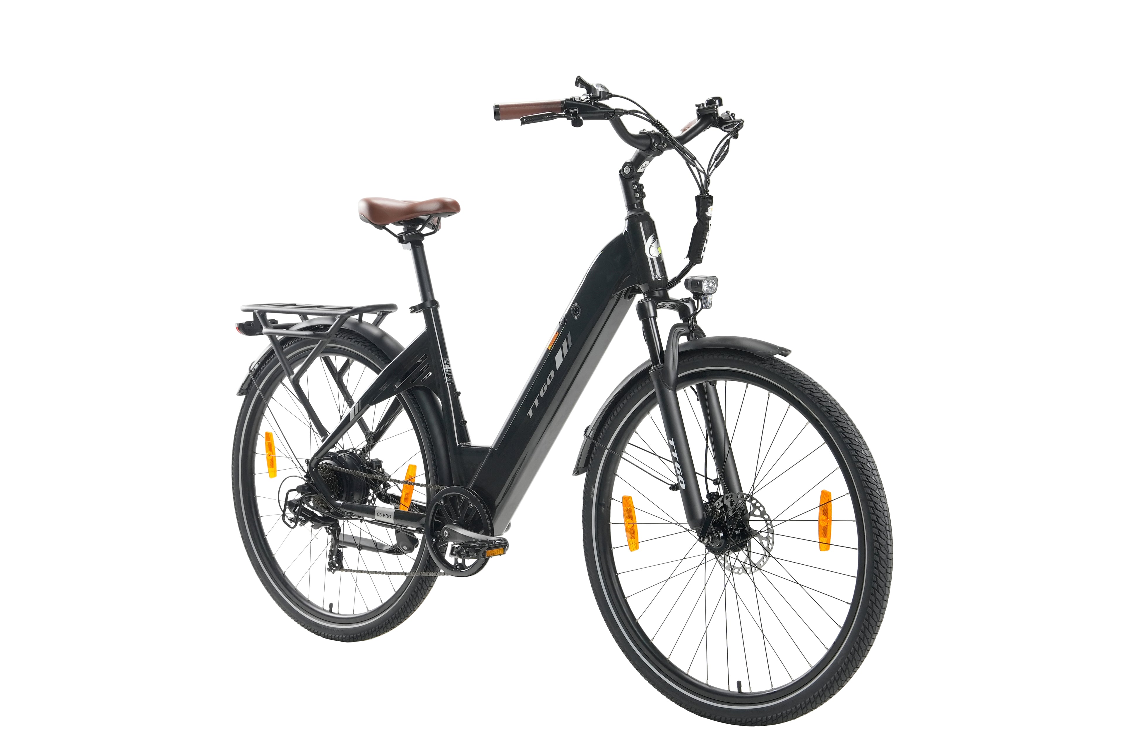 TTGO C3Pro 28" Step-Thru Electric Bike, 500W(Peak) 250W (Rated) BAFANG Motor, Torque Sensor, 36V 20Ah Removable Battery, Shimano 7-Speed
