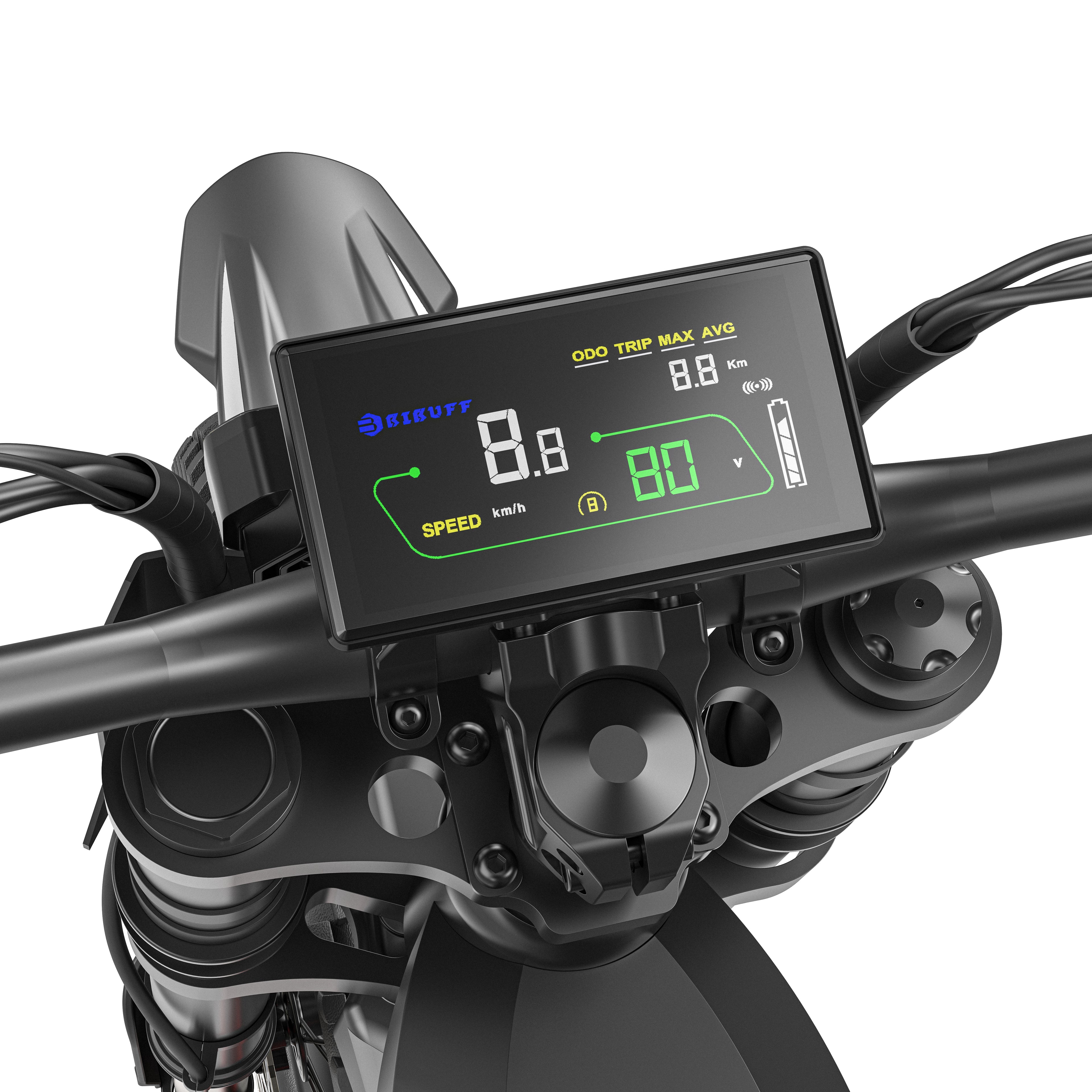BIBUFF GT600 Electric Dirt Bike, 7500W Peak Power, 400N.m, 72V 30Ah Removable Battery, 19 Inch e-Moto