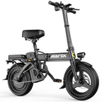 Aairsk F6 PRO 14" Folding Electric Bike for Adults, 500W Motor with 48V 15Ah Battery, Up to 20MPH, Dual Disc Brakes, Shock Absorption, LCD Display, Portable Commuter E-Bike