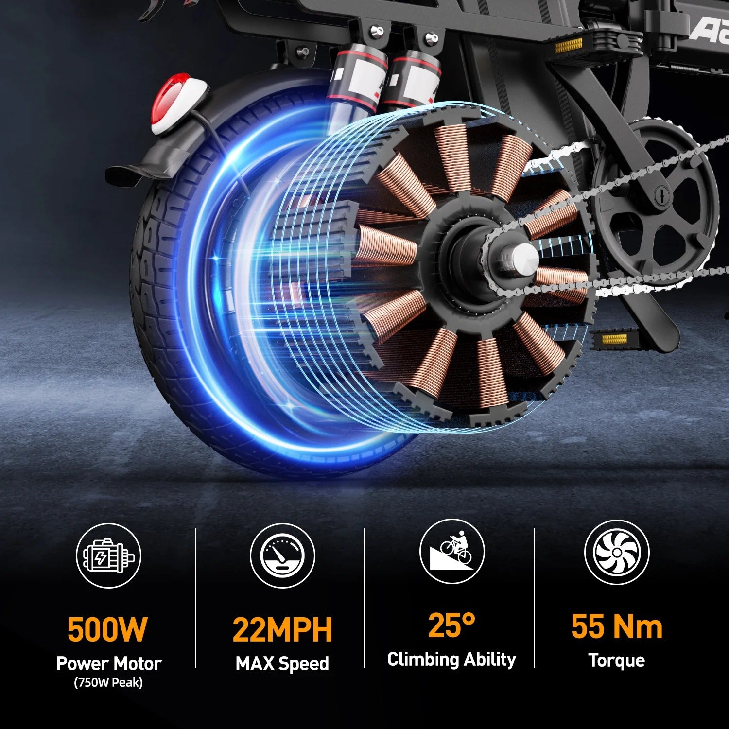 Aairsk RS5 Folding Electric Bike for Adults, 14" E-Bike, 748W Peak Motor, 48V15Ah Battery, 22 MPH, 40 Miles Range, UL 2849 Certified