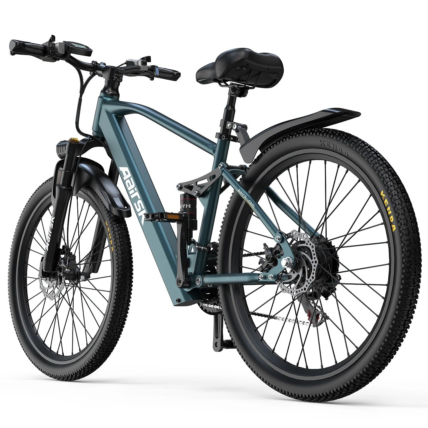 Aairsk GT900 24 inch Electric Bike, 430W(Peak) Motor, 36V 13AH Battery, Dual Suspension, Ideal for City and Trail Rides, Black
