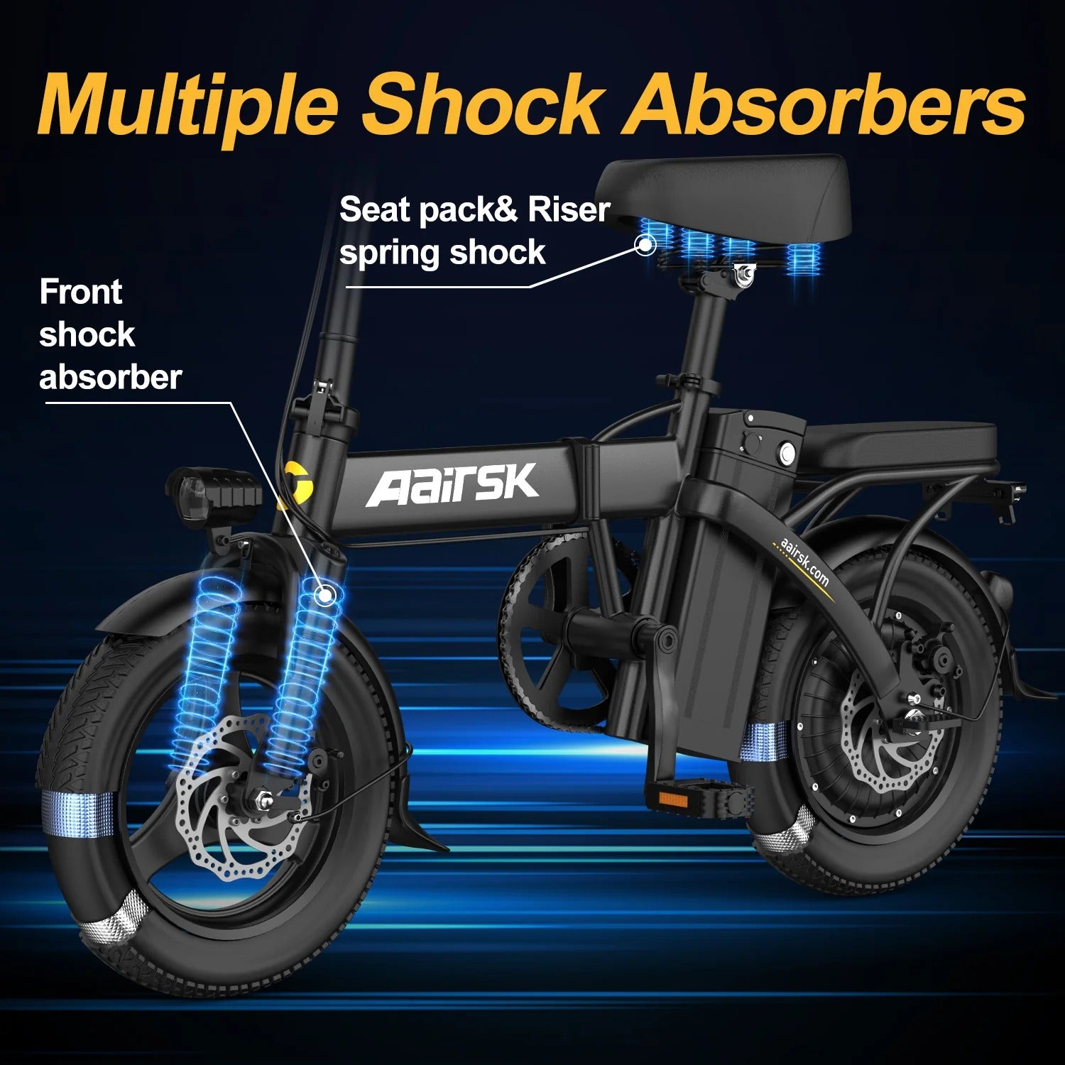 Aairsk F6 Electric Bike for Adults, 748W Motor 20Mph,48V 10Ah Removable Battery, 20" Fat Tire E-Bike with Front Suspension & LCD Display MTB UL2849
