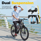 Aairsk F1 Electric Bike, 748W Motor, 36V 13AH Battery, Dual Suspension, 26" Tires – Ideal for City & Trail Rides