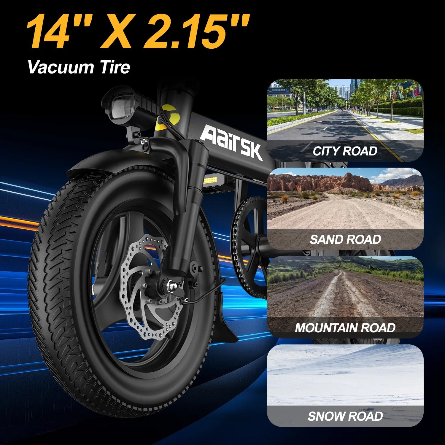 Aairsk F6 Electric Bike for Adults, 748W Motor 20Mph,48V 10Ah Removable Battery, 20" Fat Tire E-Bike with Front Suspension & LCD Display MTB UL2849