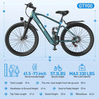 Aairsk GT900 24 inch Electric Bike, 430W(Peak) Motor, 36V 13AH Battery, Dual Suspension, Ideal for City and Trail Rides, Black