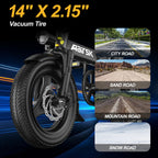 Aairsk F6 PRO 14" Folding Electric Bike for Adults, 500W Motor with 48V 15Ah Battery, Up to 20MPH, Dual Disc Brakes, Shock Absorption, LCD Display, Portable Commuter E-Bike